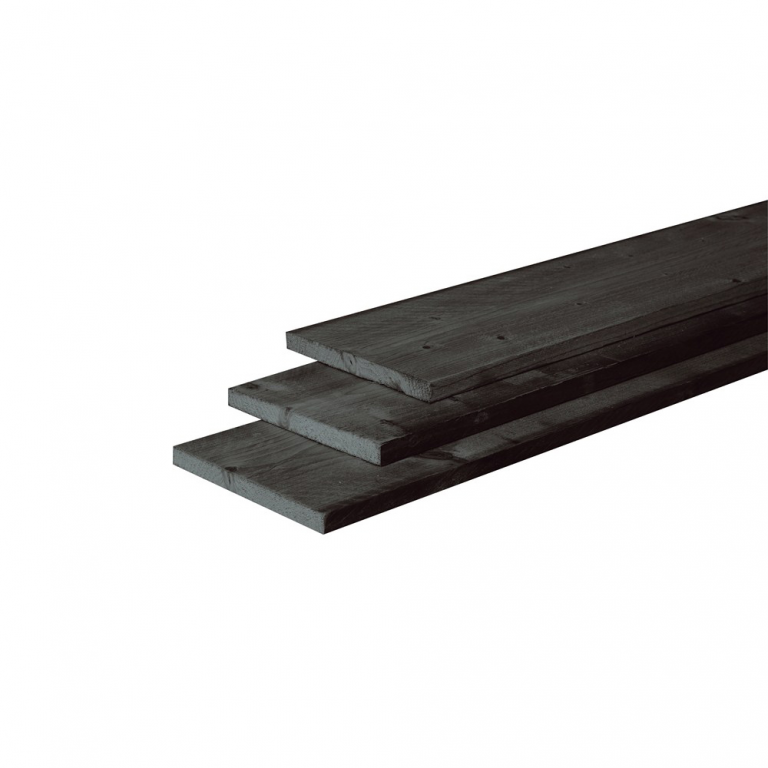 lening Groot Kleren Lariks plank 22x200 mm zwart | Minco Bouwmaterialen