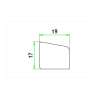 Glaslat 17x19 mm C1 meranti onbehandeld lengte 430 cm