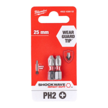 Milwaukee SHOCKWAVE™ Gen II PH2 25 mm - 2 stuks