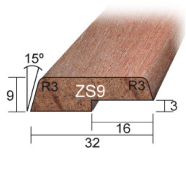 Meranti Glaslat ZS9 9x32 mm rondom 60 mu wit gegrond lengte 275 cm