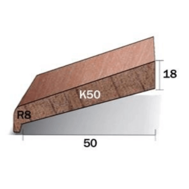 Meranti Neuslat K50 18x64 mm rondom 60 mu wit gegrond lengte 275 cm