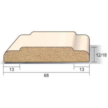 Greenline MDF Koplat Klassiek 12x68 mm FSC wit voorgelakt vochtwerend lengte 244 cm