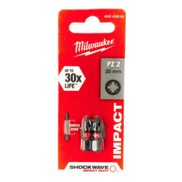 Milwaukee SHOCKWAVE™ Gen II PZ2 25 mm - 2 stuks