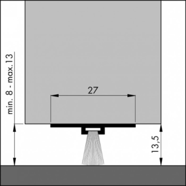 Ellen dorpelstrip DBS-borstel 100 cm aluminium