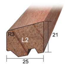 Meranti Ventilerende glaslat L2 21x25 mm rondom 60 mu wit gegrond lengte 275 cm