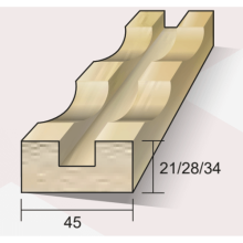 Vuren Ventilerende achterlat 21x45 mm FSC gewolmaniseerd lengte 240 cm